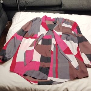 Liz Claiborne Career Women's Long Sleeve Button Up Blouse Size  XL